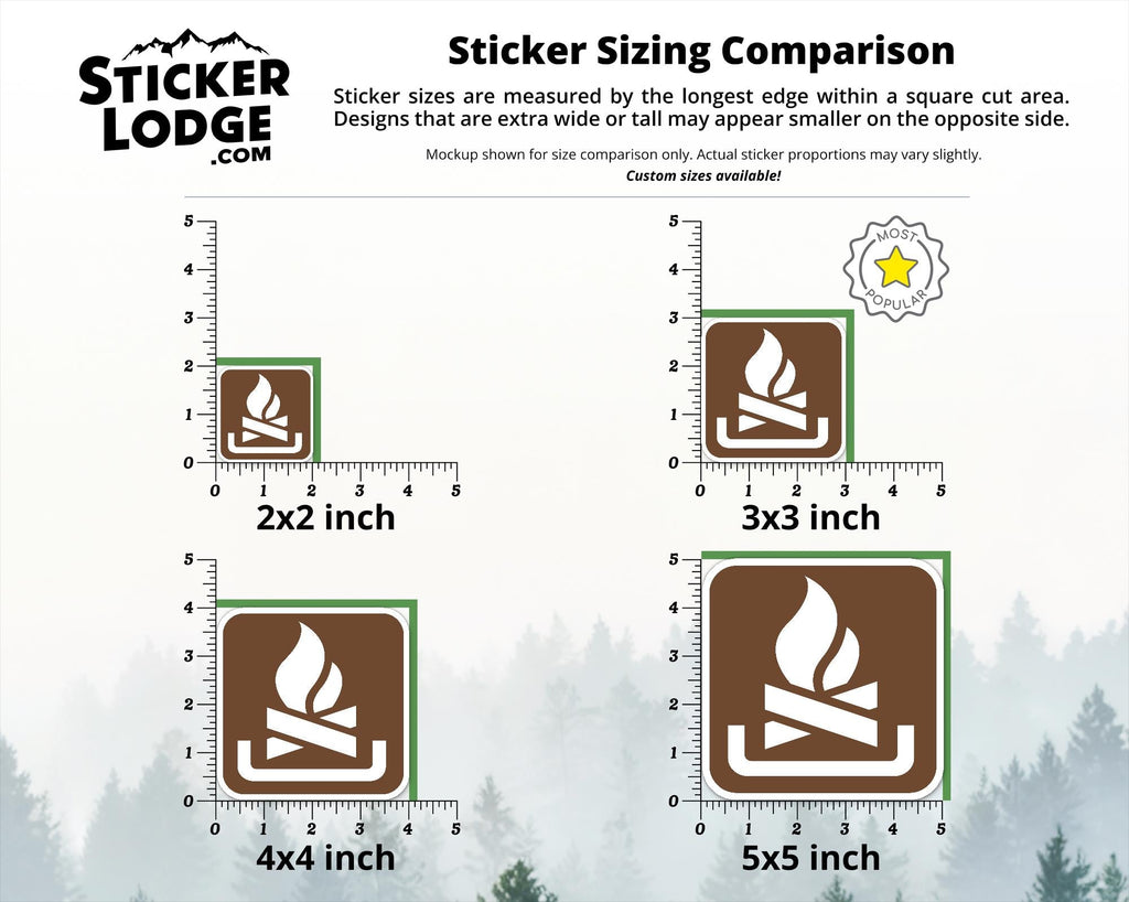 Campfire National Park Symbol Vinyl Sticker | Adirondack Gift