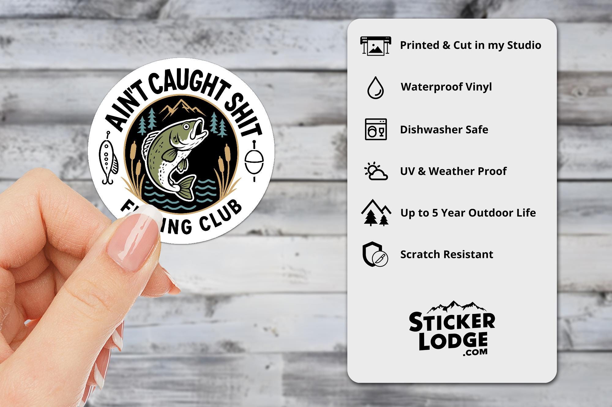 Ain't Caught Shit Fishing Club Vinyl Sticker