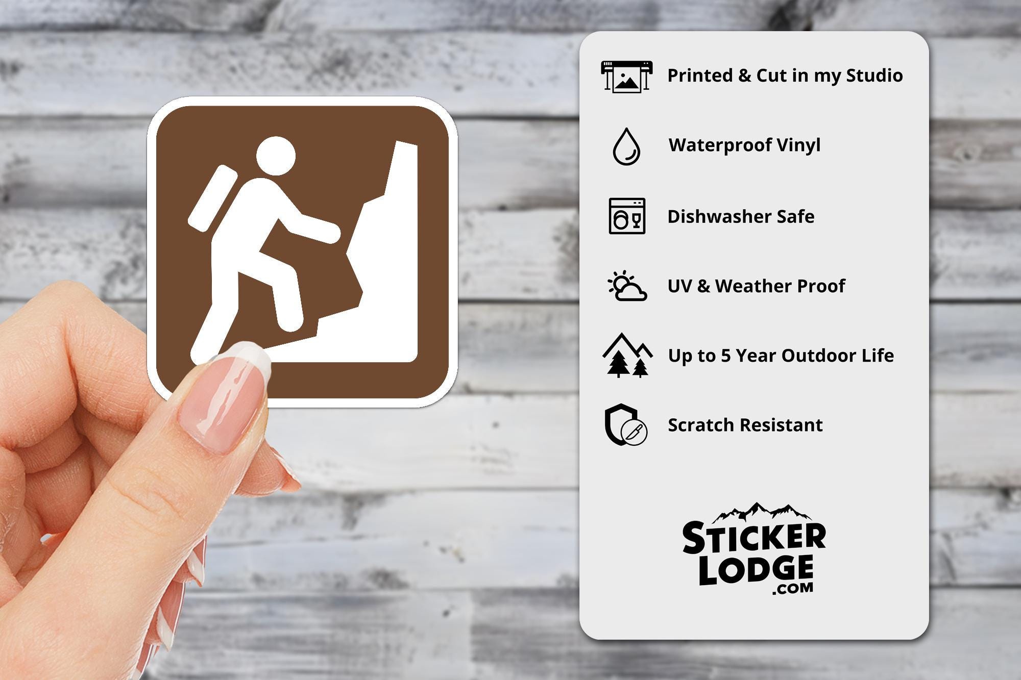 Climbing National Park Symbol Vinyl Sticker | Adirondack Gift