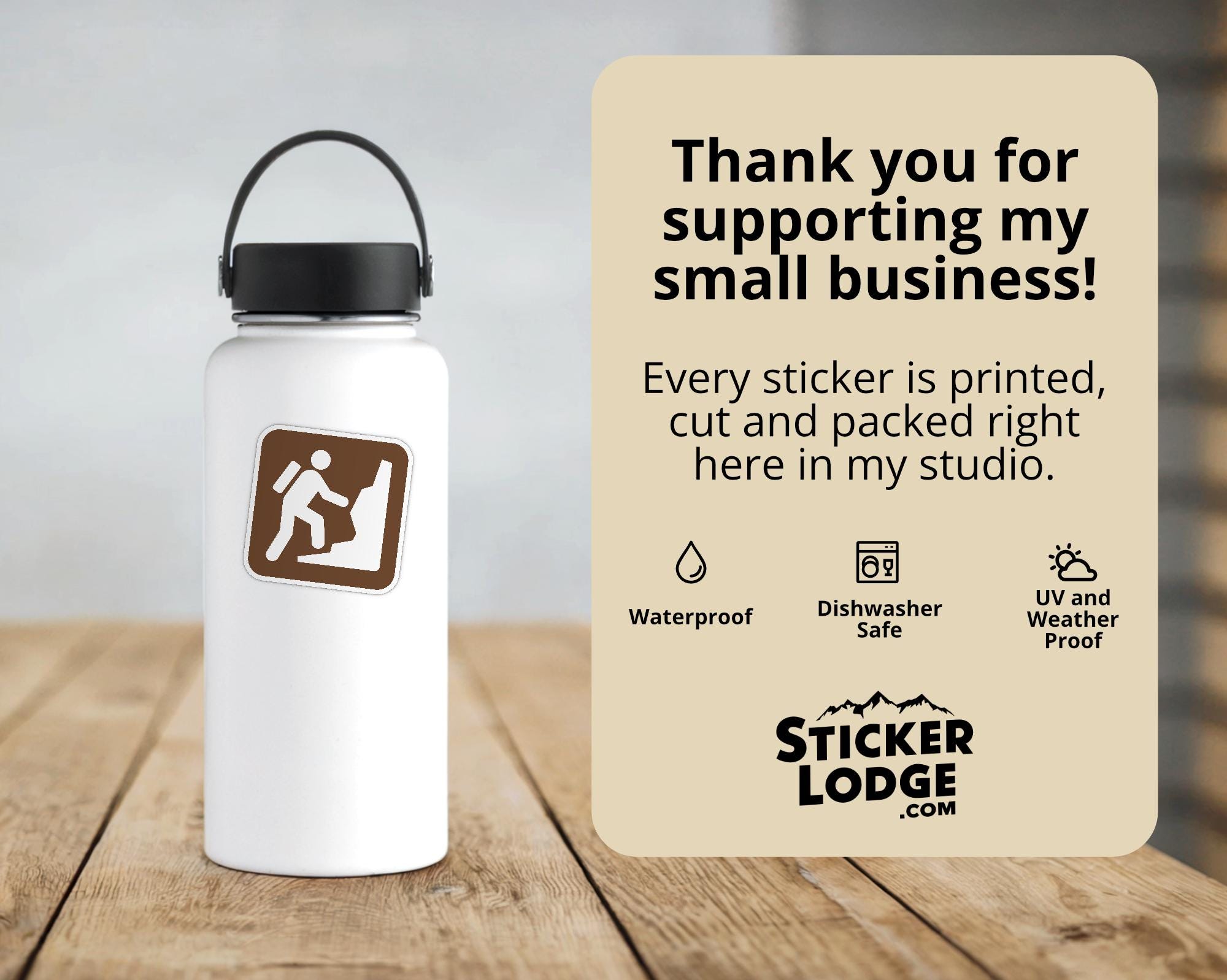 Climbing National Park Symbol Vinyl Sticker | Adirondack Gift