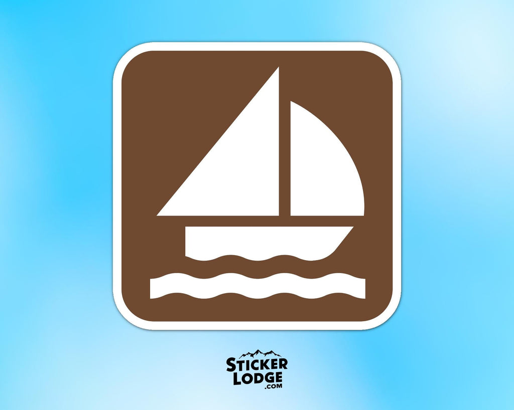 Sailing National Park Symbol Vinyl Sticker | Lake George Gift