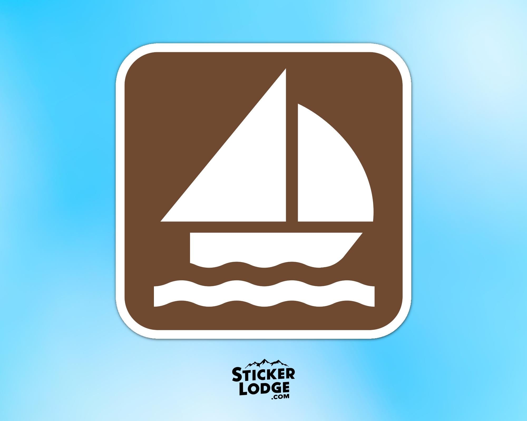 Sailing National Park Symbol Vinyl Sticker | Lake George Gift