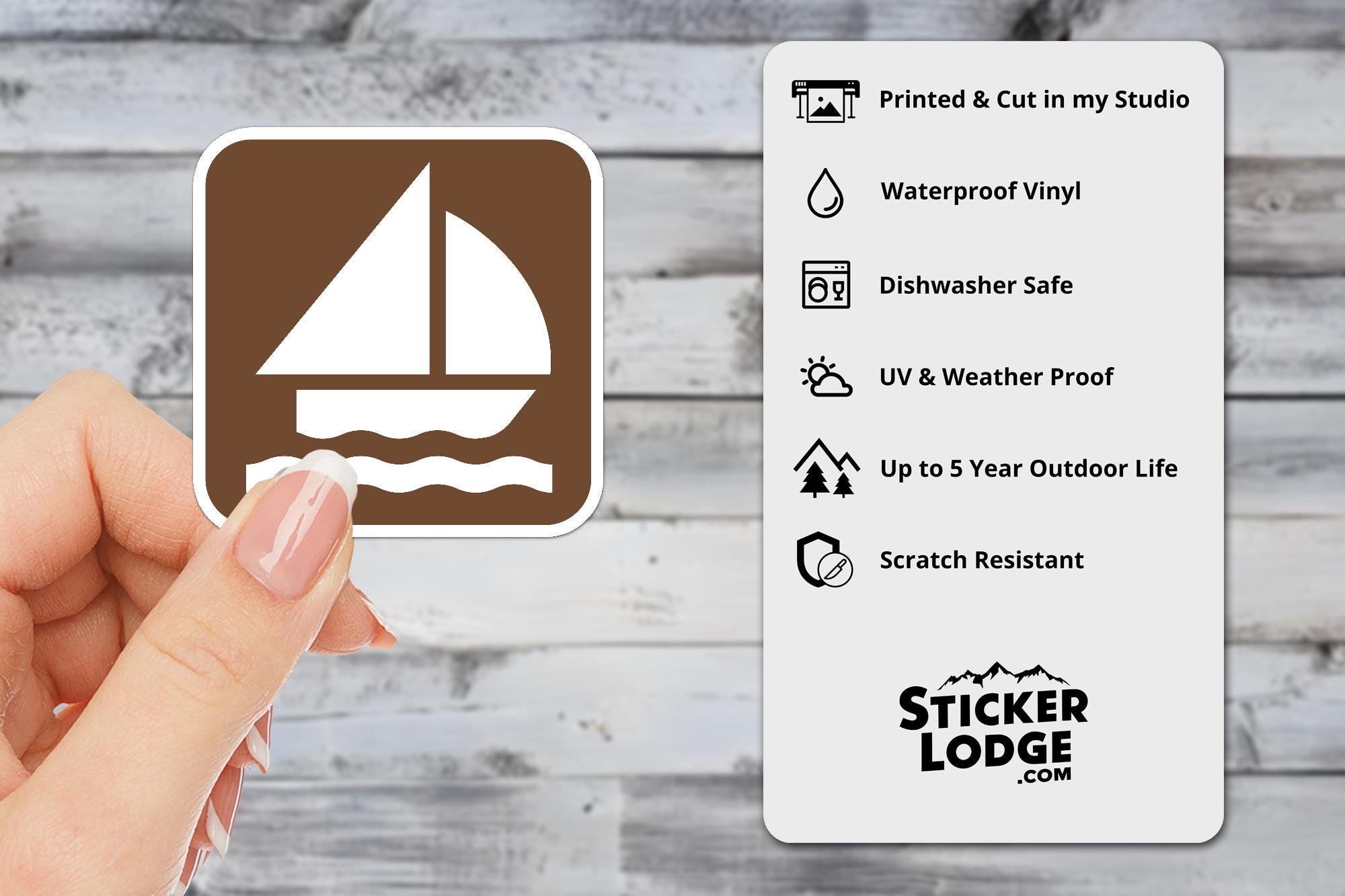 Sailing National Park Symbol Vinyl Sticker | Lake George Gift