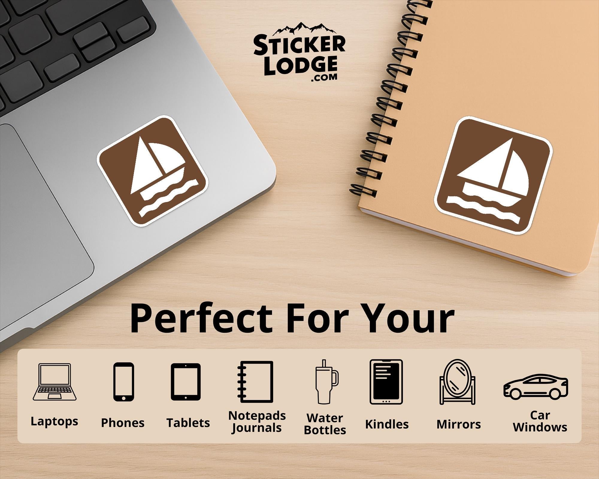 Sailing National Park Symbol Vinyl Sticker | Lake George Gift