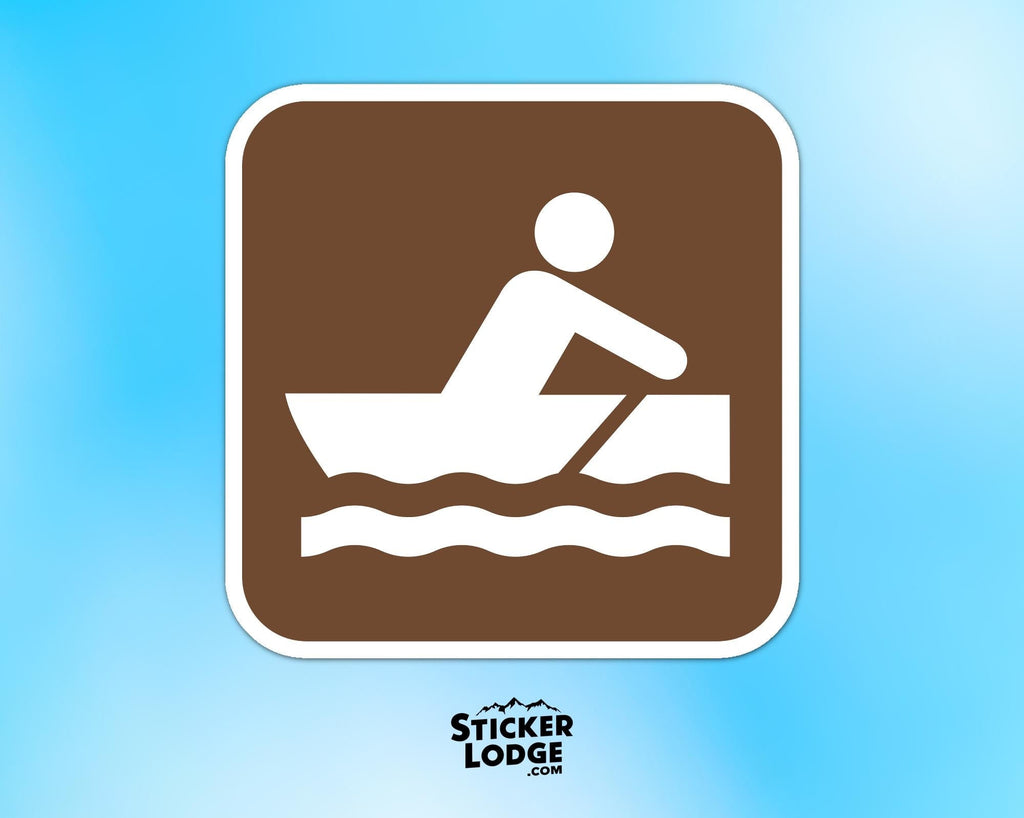 Rowboating National Park Symbol Vinyl Sticker | Lake George Gift