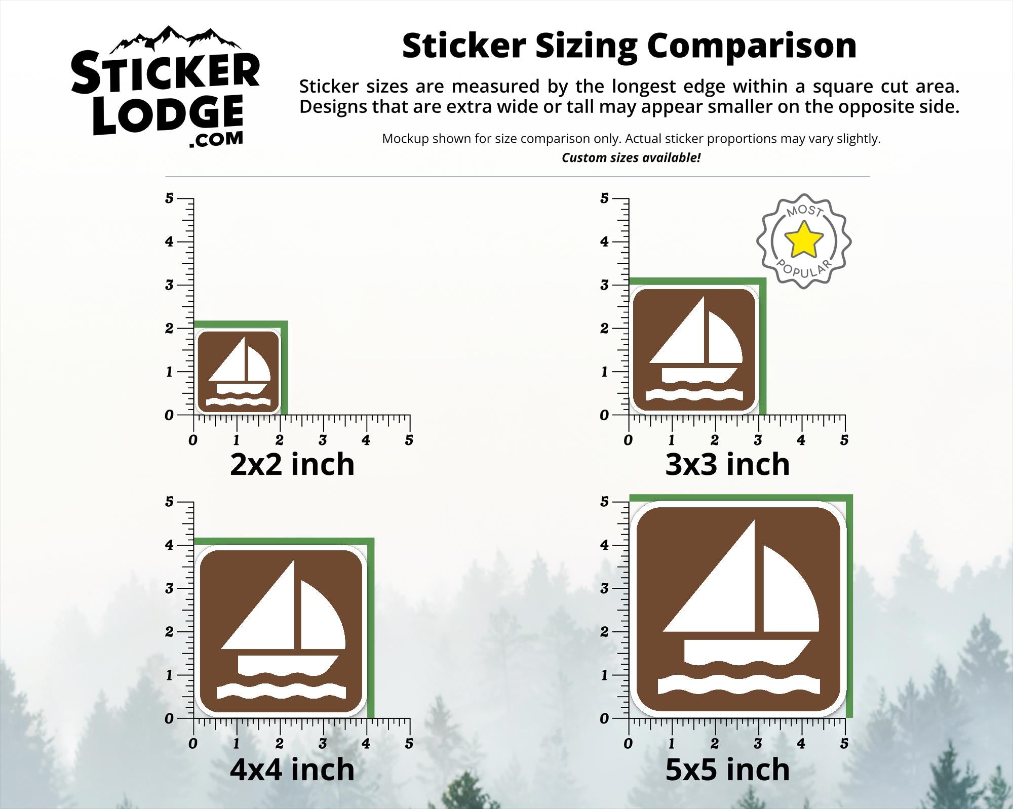 Sailing National Park Symbol Vinyl Sticker | Lake George Gift