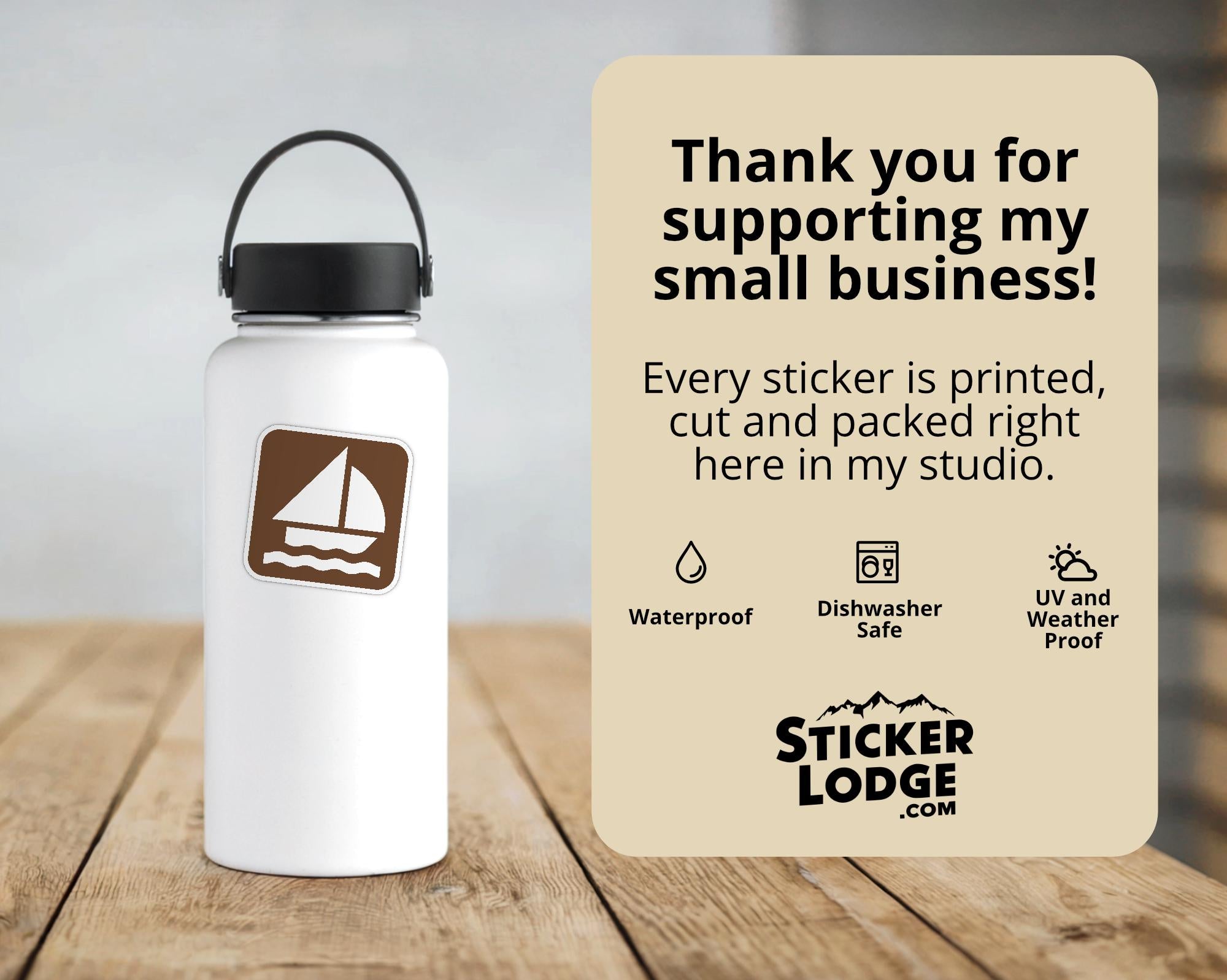 Sailing National Park Symbol Vinyl Sticker | Lake George Gift