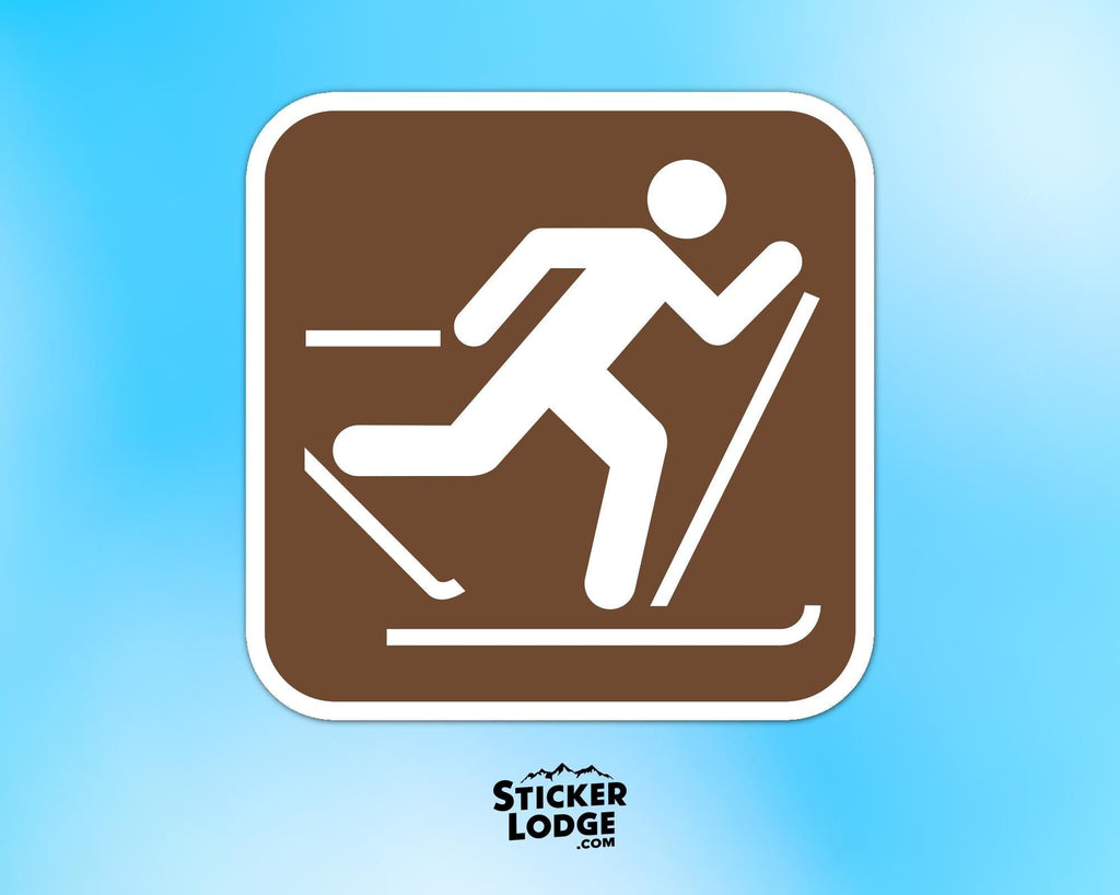 Cross Country Skiing National Park Symbol Vinyl Sticker | Adirondack Gift