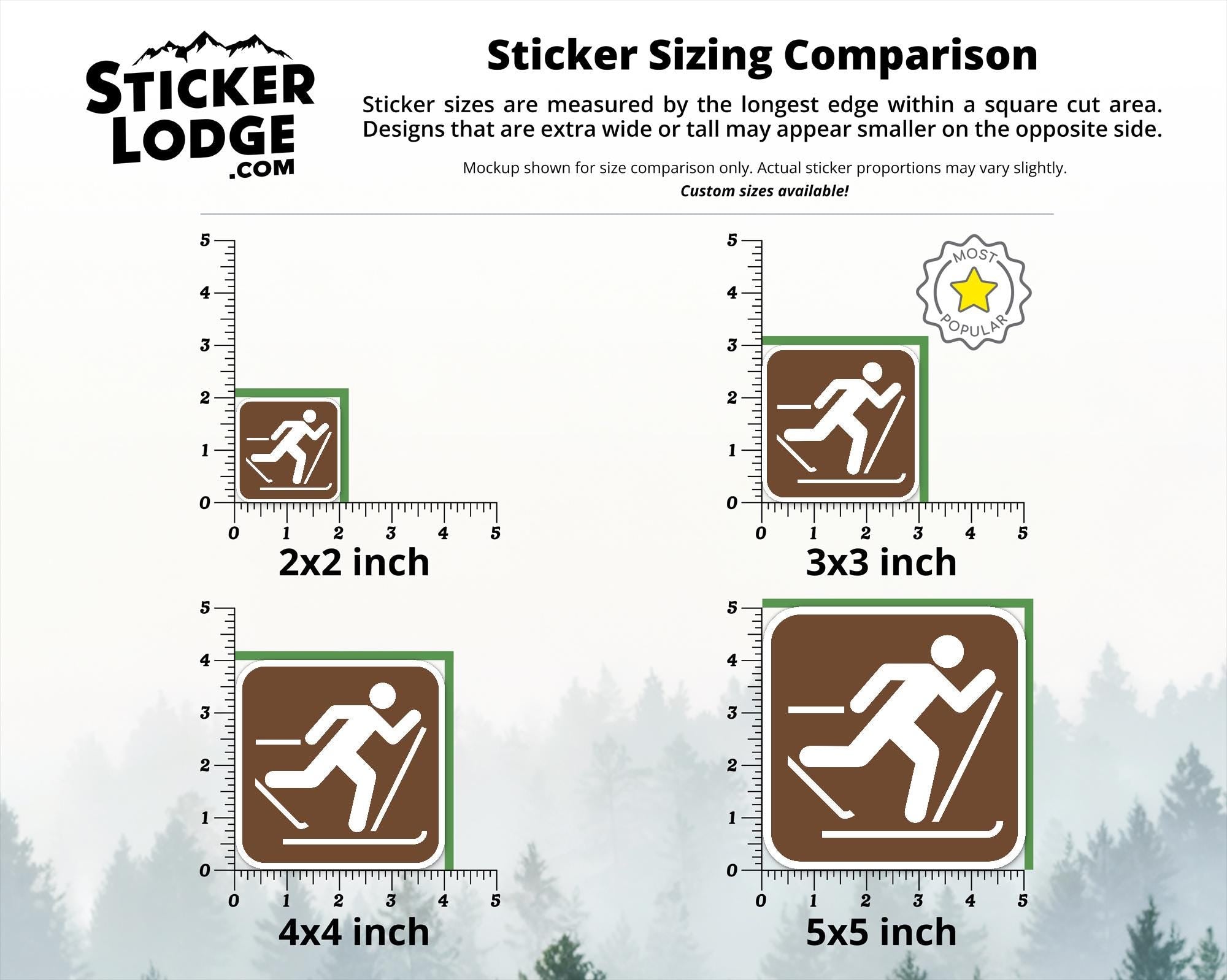 Cross Country Skiing National Park Symbol Vinyl Sticker | Adirondack Gift