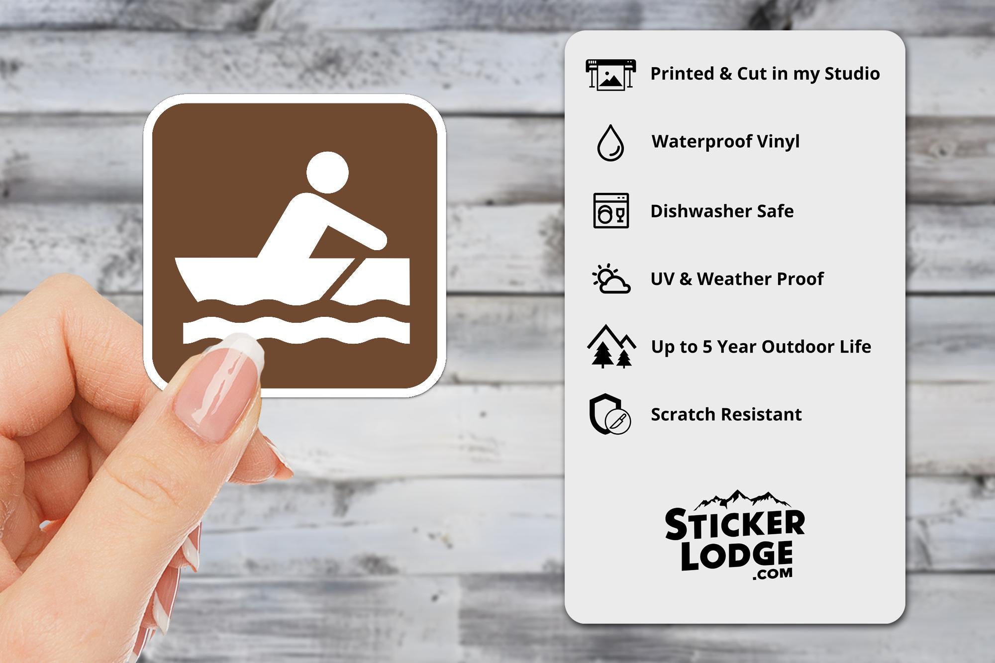 Rowboating National Park Symbol Vinyl Sticker | Lake George Gift