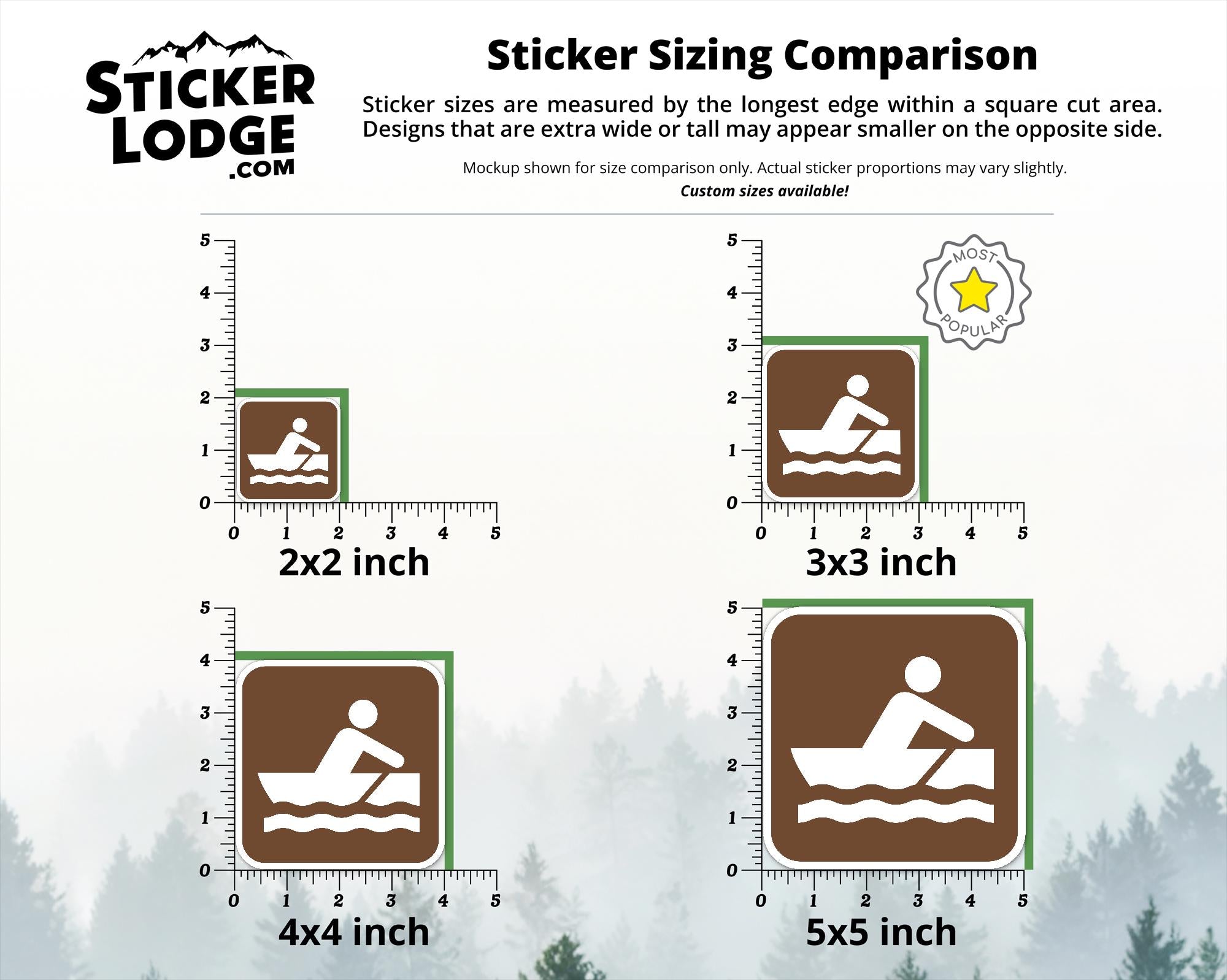 Rowboating National Park Symbol Vinyl Sticker | Lake George Gift