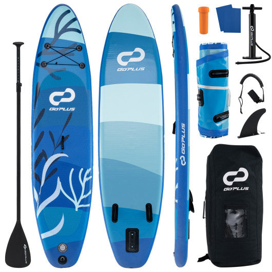 Inflatable Stand-Up Paddle Board — 10', 5 D-Rings, Full Kit (Blue)