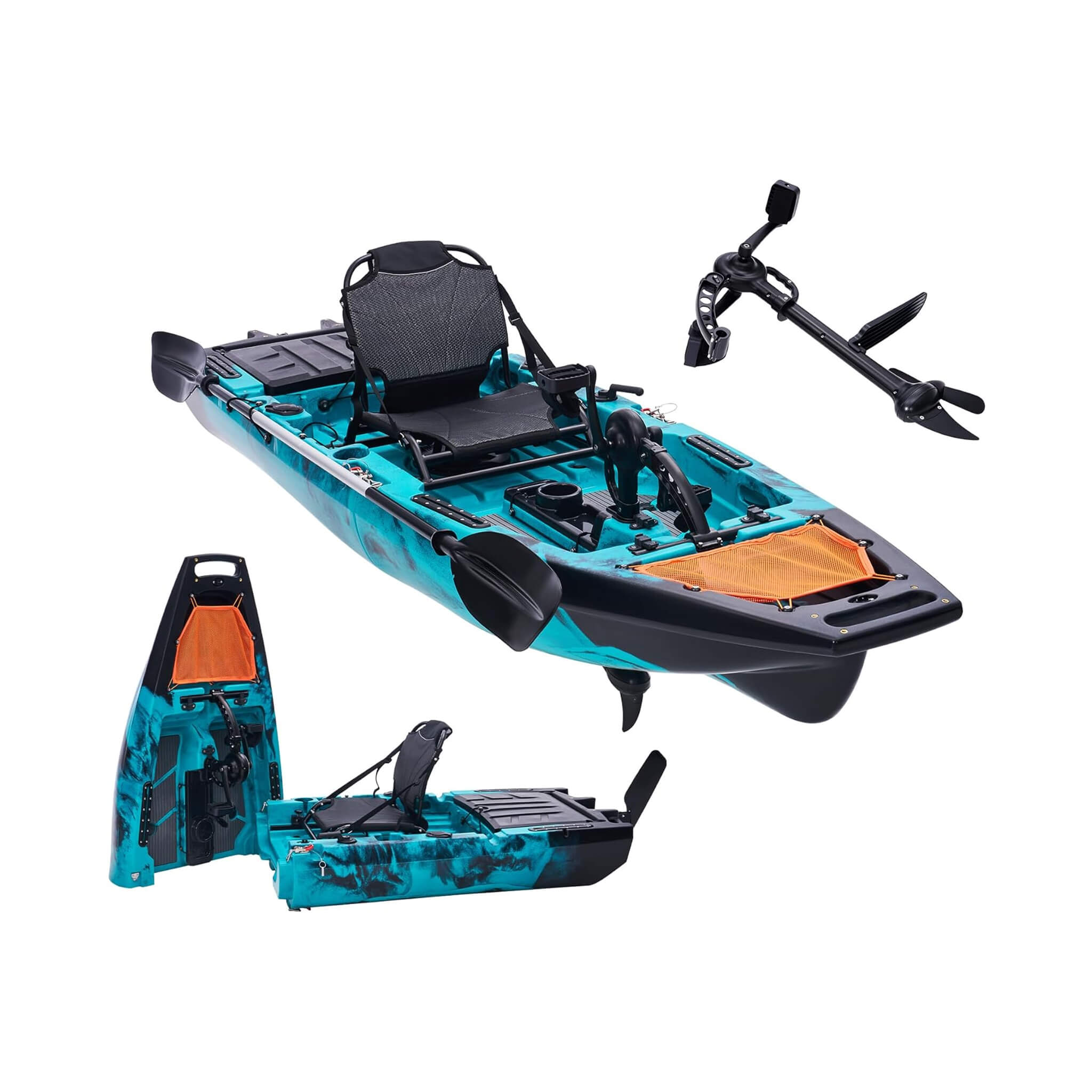 Modular Fishing Kayak with Propeller Drive System — 10', HDPE, 1-Person