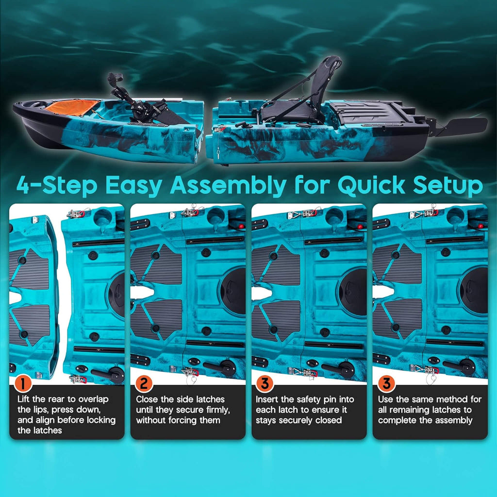 Modular Fishing Kayak with Propeller Drive System — 10', HDPE, 1-Person
