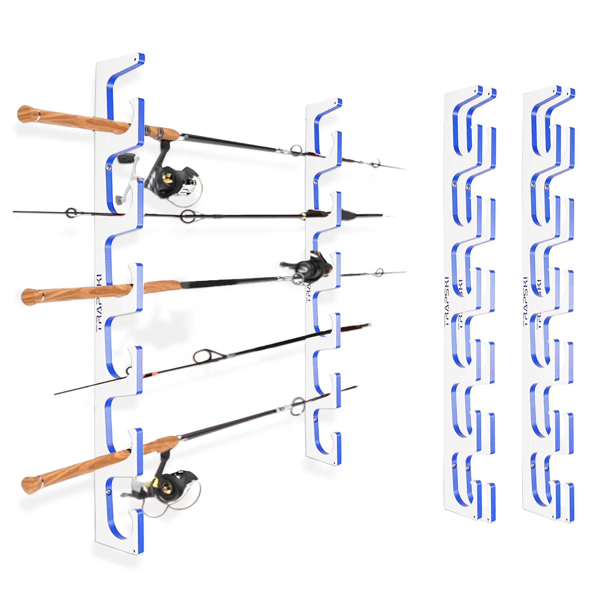 TRAPSKI Premium Fishing Rod Rack — Wall, Ceiling & Boat Mounted