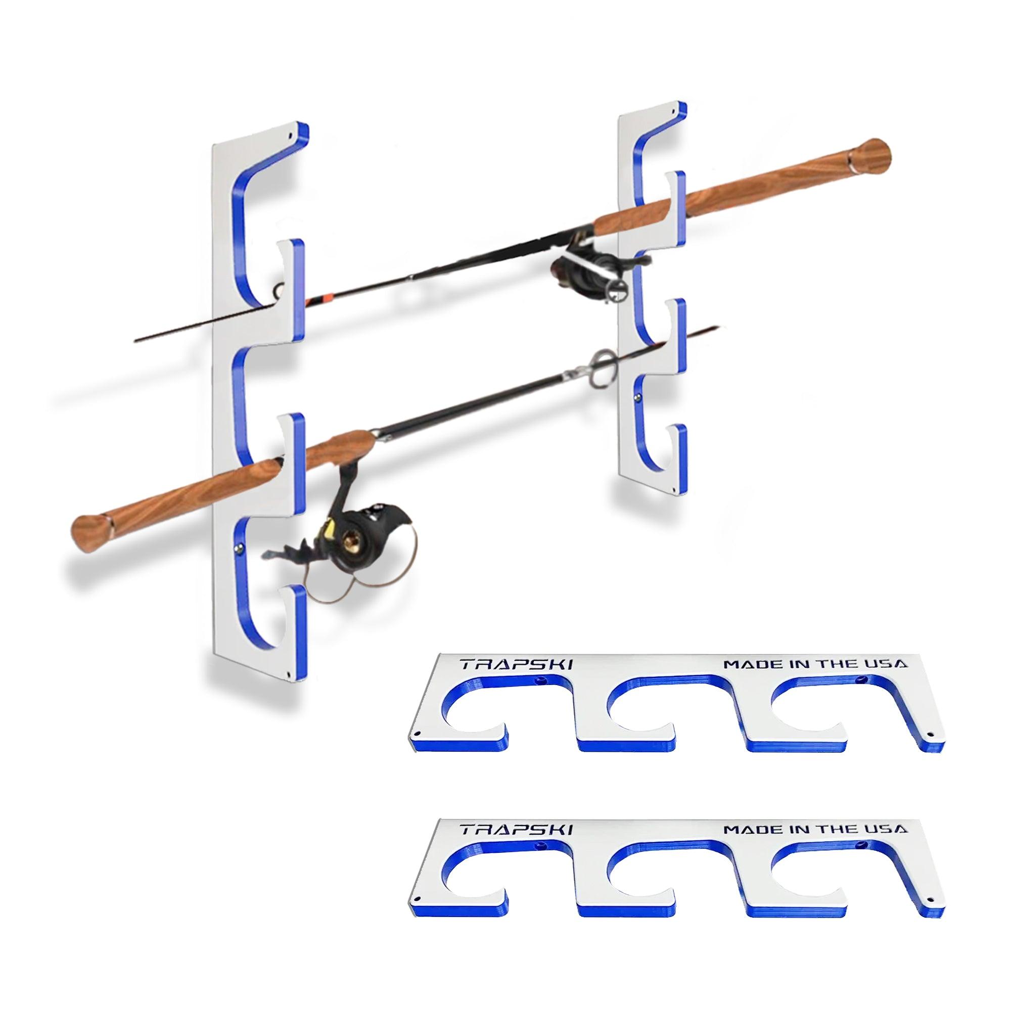 TRAPSKI Premium Fishing Rod Rack — Wall, Ceiling & Boat Mounted