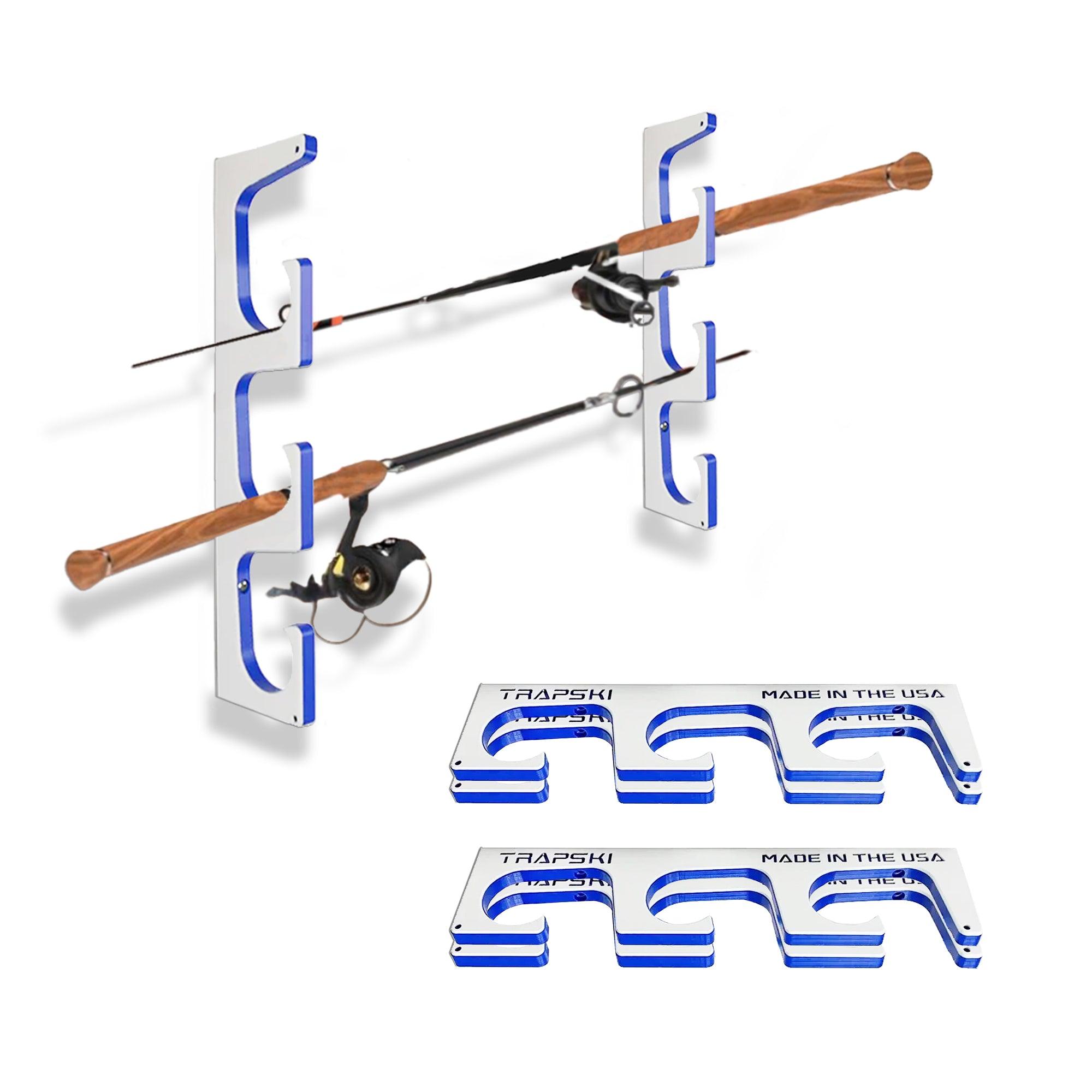 TRAPSKI Premium Fishing Rod Rack — Wall, Ceiling & Boat Mounted