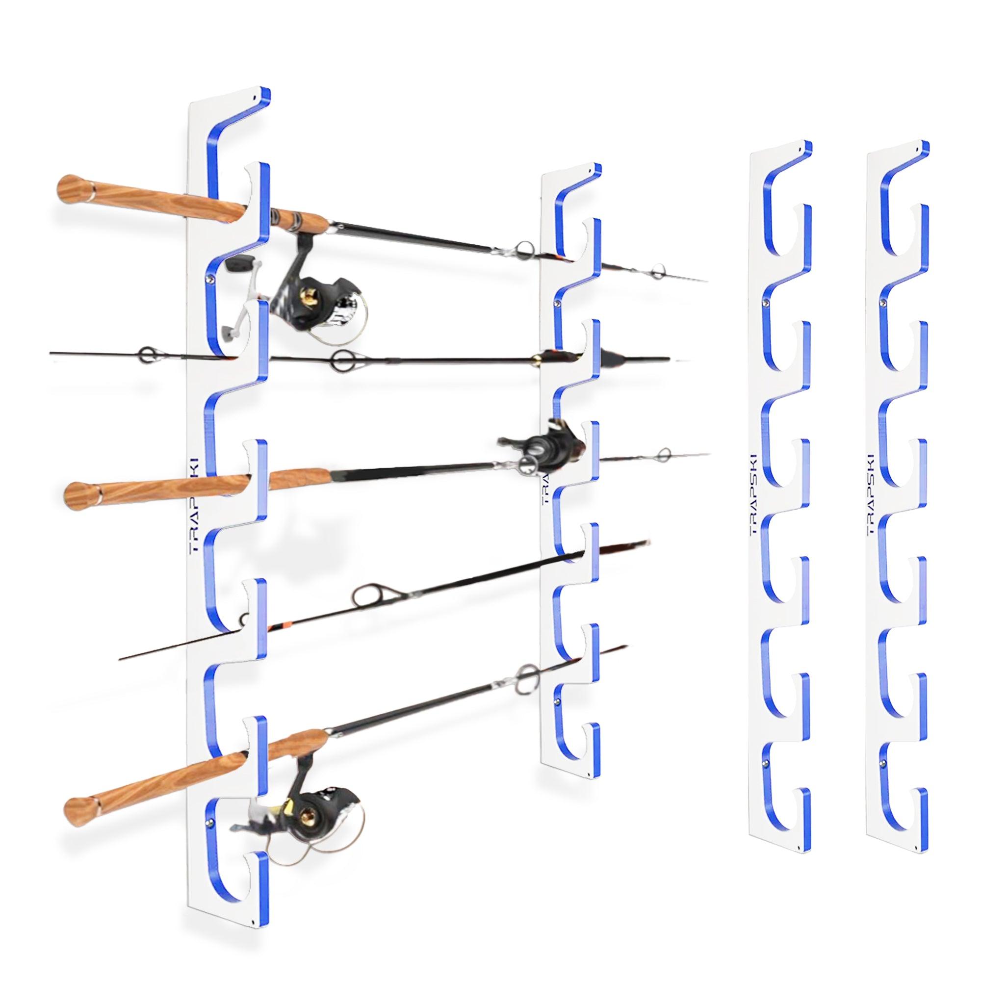 TRAPSKI Premium Fishing Rod Rack — Wall, Ceiling & Boat Mounted