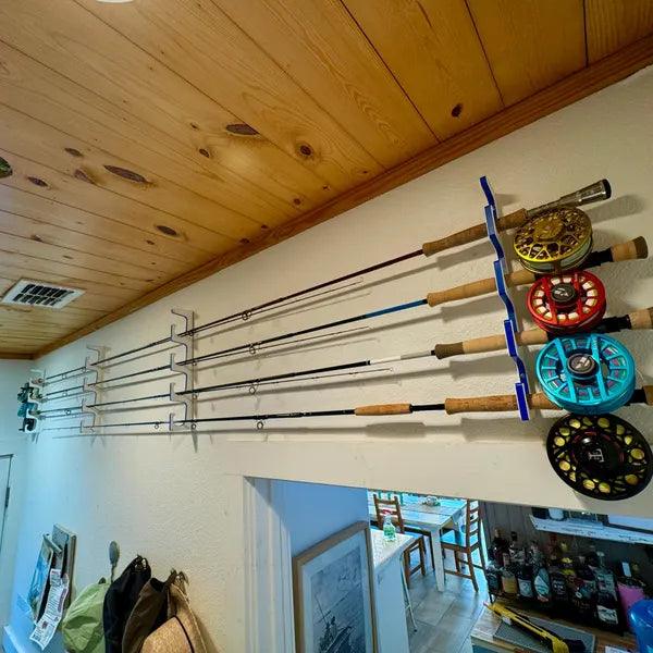 TRAPSKI Premium Fishing Rod Rack — Wall, Ceiling & Boat Mounted