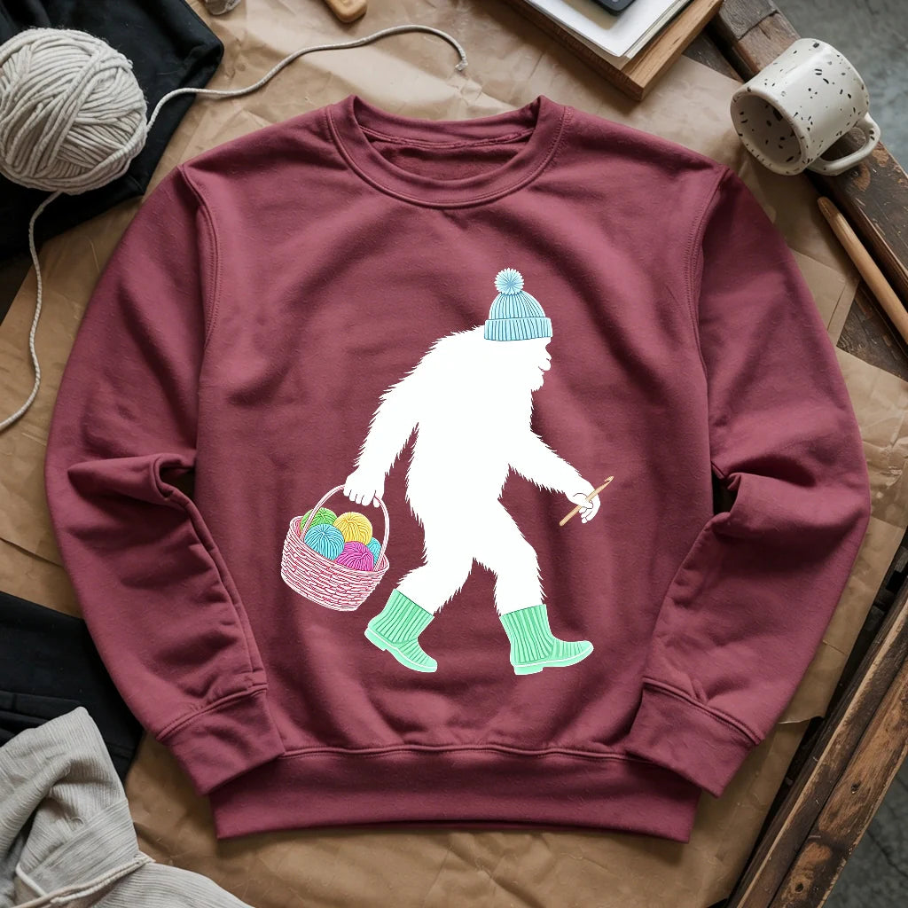 Bigfoot Crafter Sweatshirt | Cozy Yarn Lover Gift