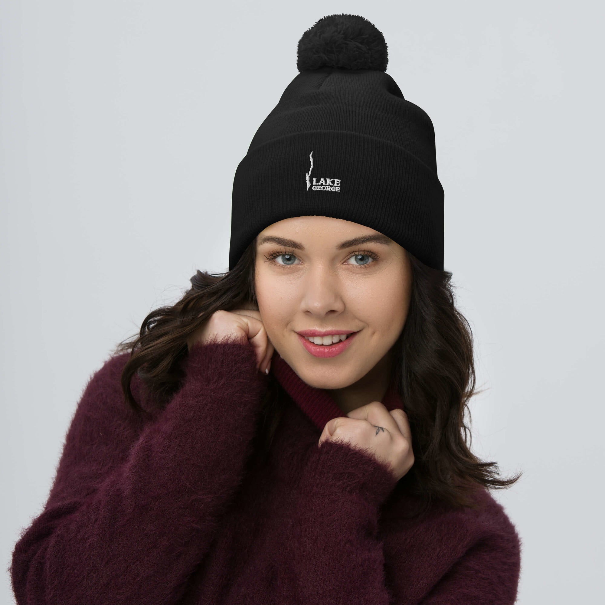 Lake George Beanie With Pom-Pom