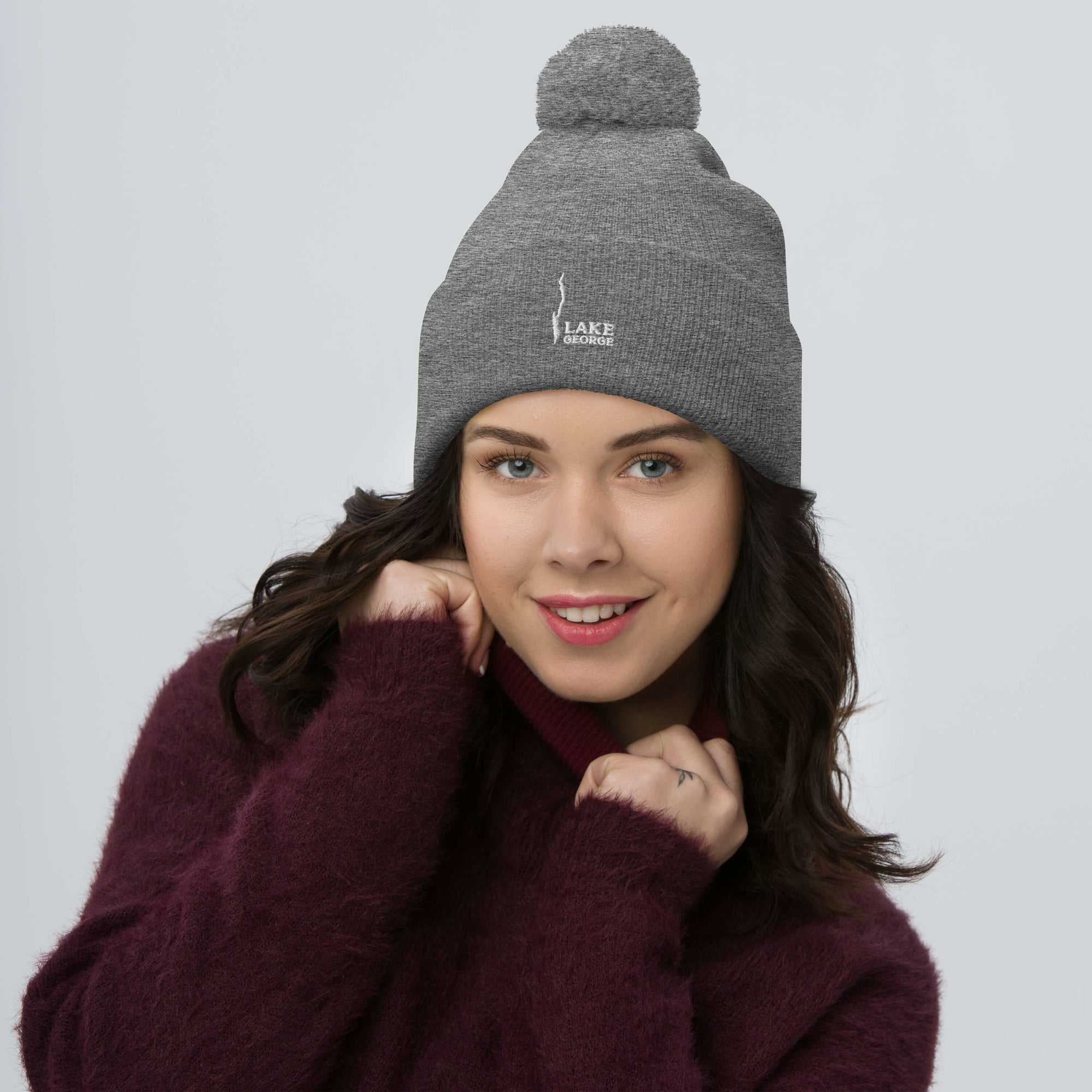 Lake George Beanie With Pom-Pom