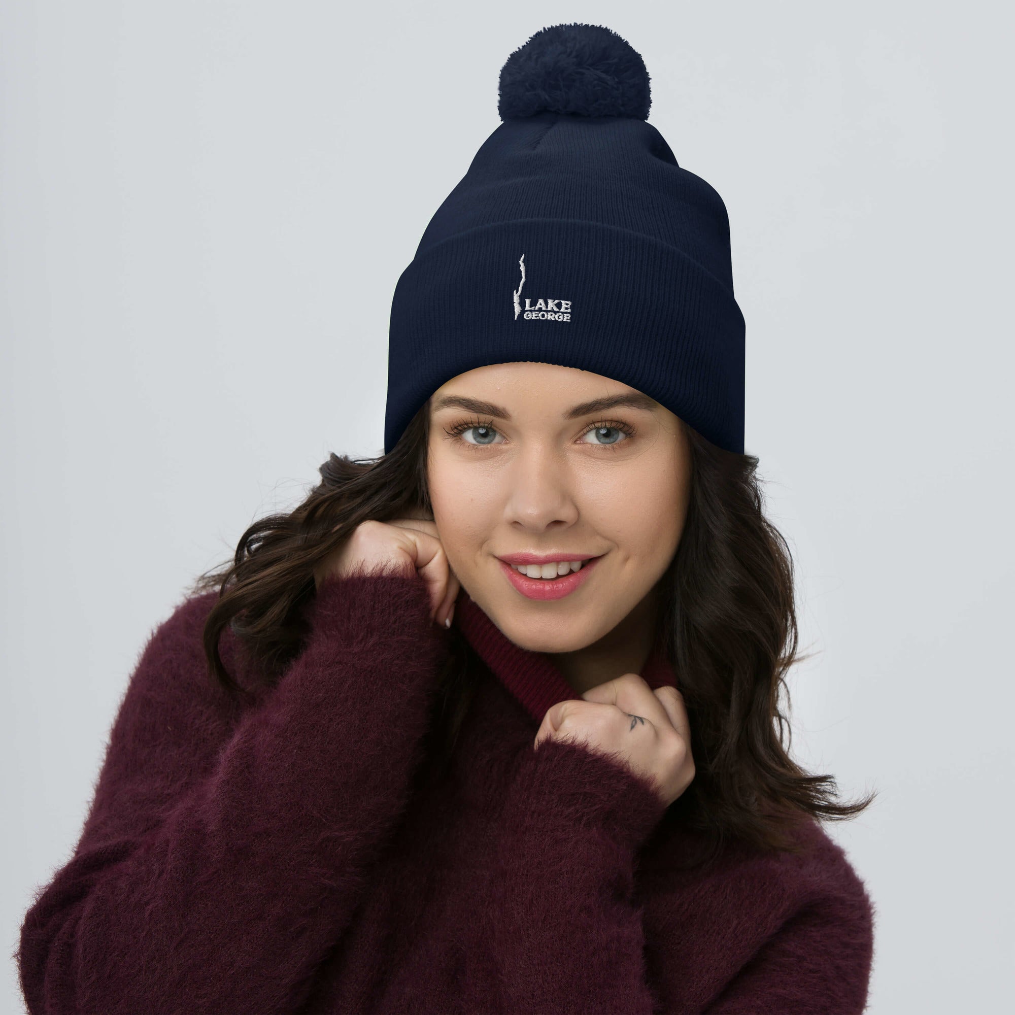 Lake George Beanie With Pom-Pom