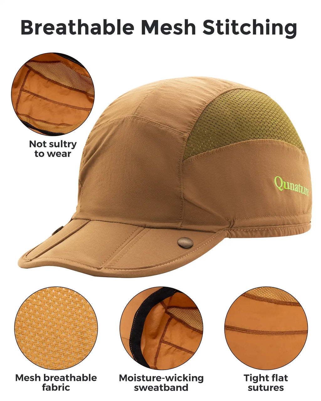 Foldable Hiking Hat with Sun Visor — Packable, Breathable, Adjustable