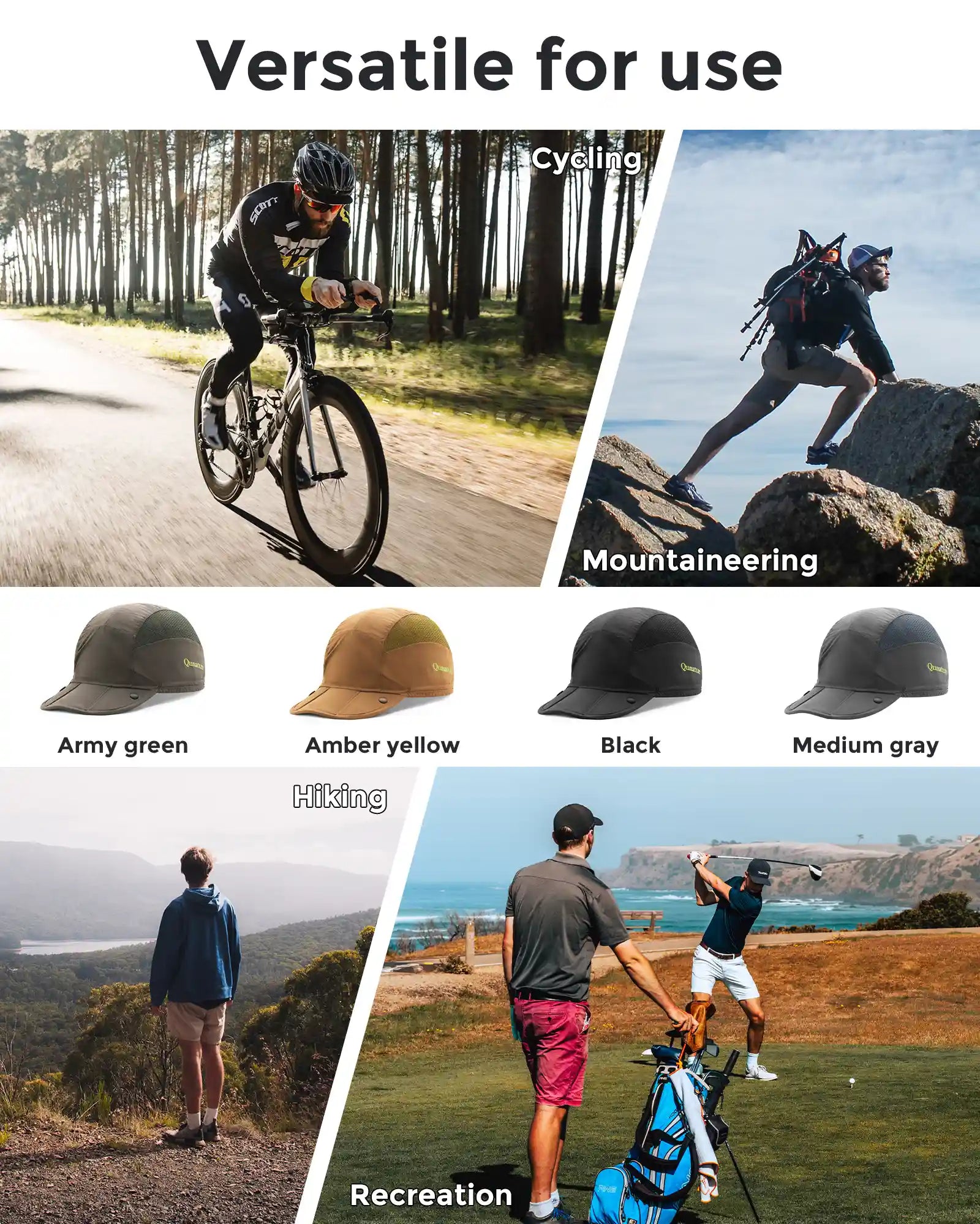 Foldable Hiking Hat with Sun Visor — Packable, Breathable, Adjustable
