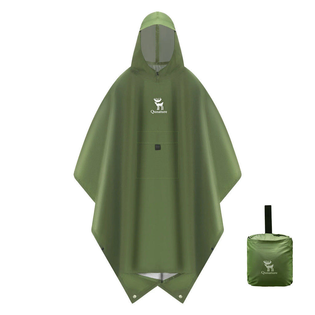 Waterproof Rain Poncho — Packable 3-in-1 Hiking & Outdoor Raincoat