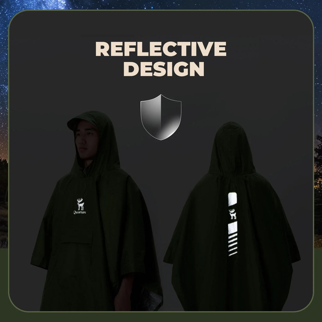 Waterproof Rain Poncho — Packable 3-in-1 Hiking & Outdoor Raincoat