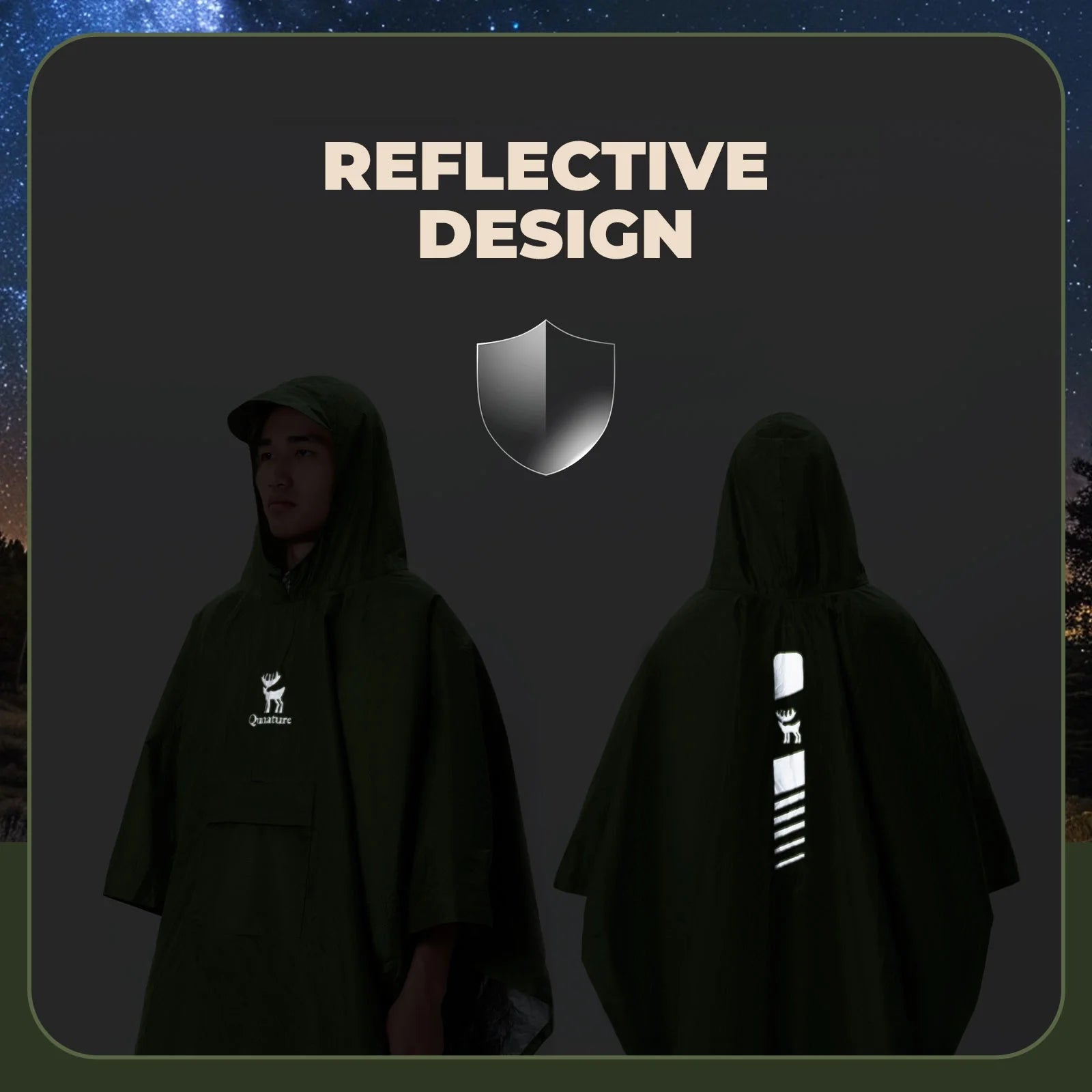 Waterproof Rain Poncho — Packable 3-in-1 Hiking & Outdoor Raincoat