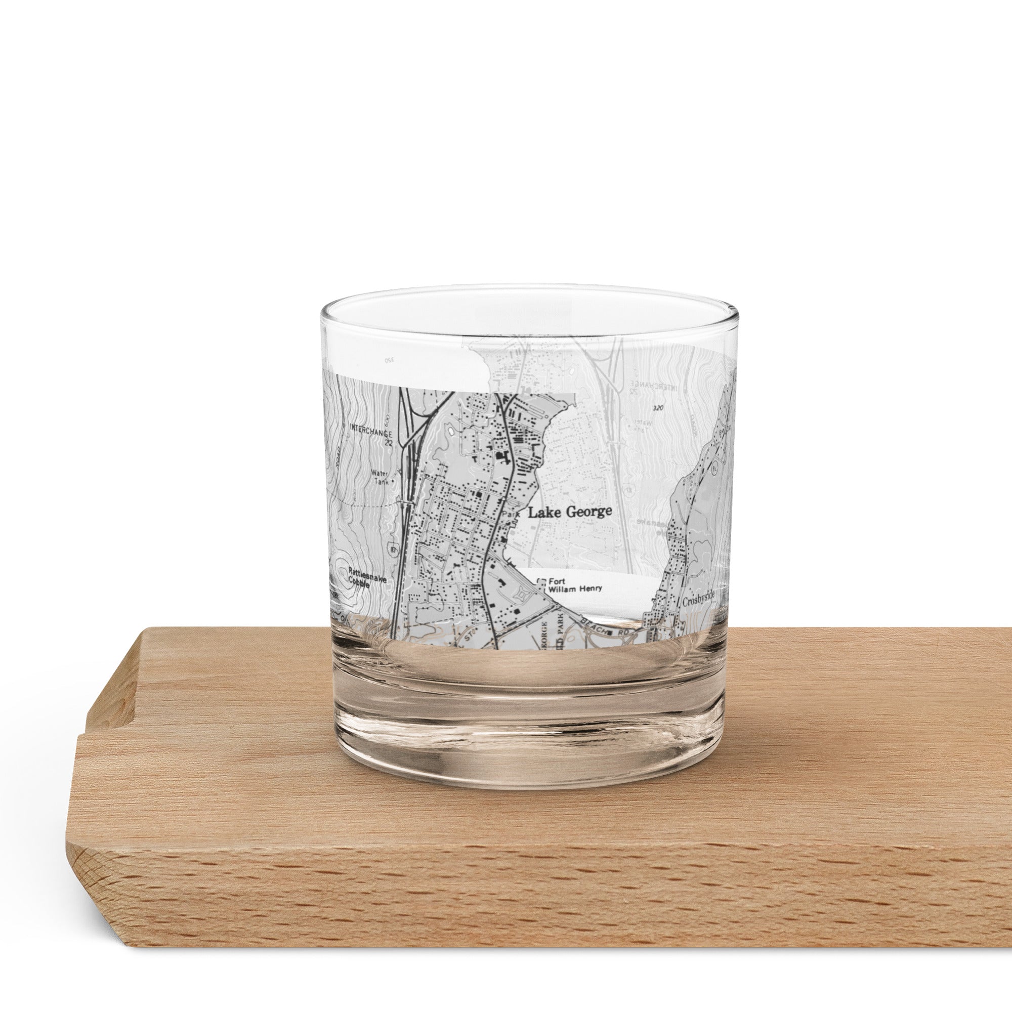 Lake George Village Vintage Map Rocks Glass
