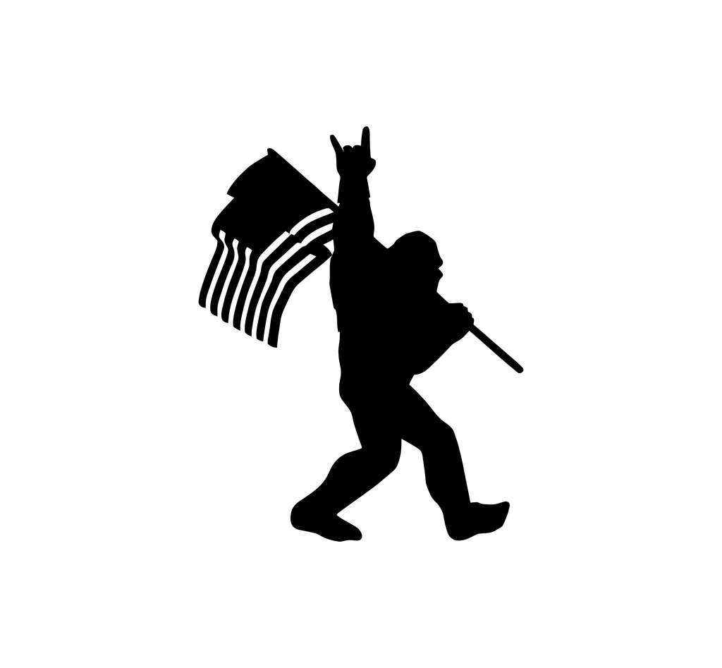 Patriotic Bigfoot Jeep Hood Graphic — Vinyl Decal, Fits TJ, JK, JL, XJ, YJ, CJ