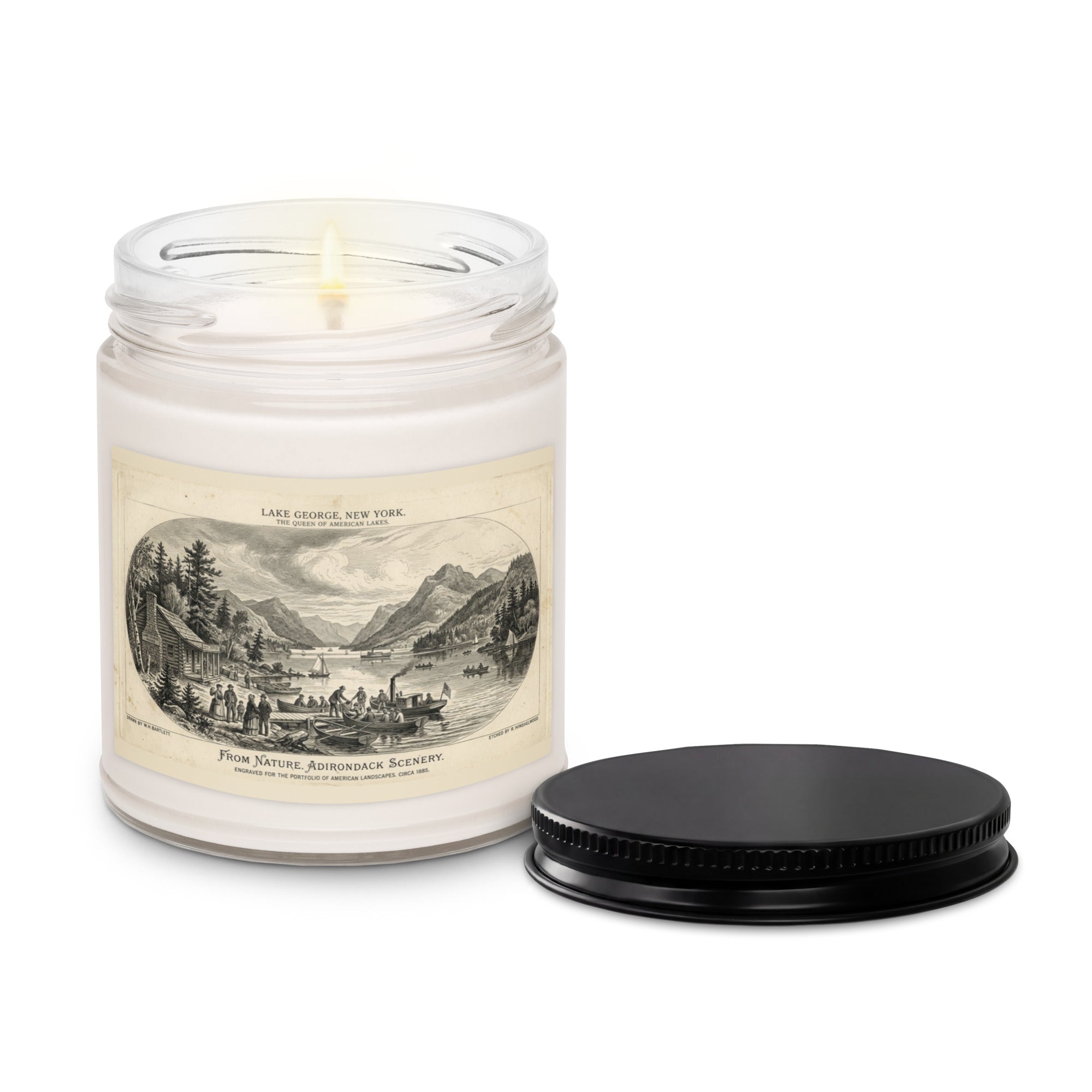 Lake George Vintage Etching Soy Candle