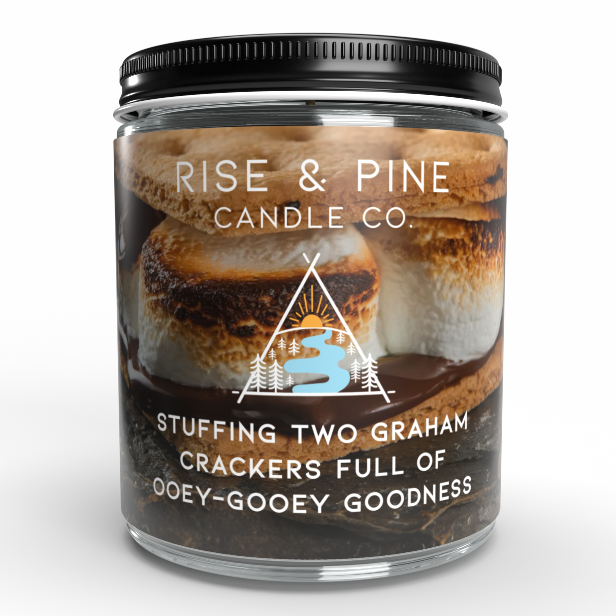 "Stuffing Two Graham Crackers Full of Gooey-Gooey Goodness" Soy Wax Candle — S'mores, 9 oz