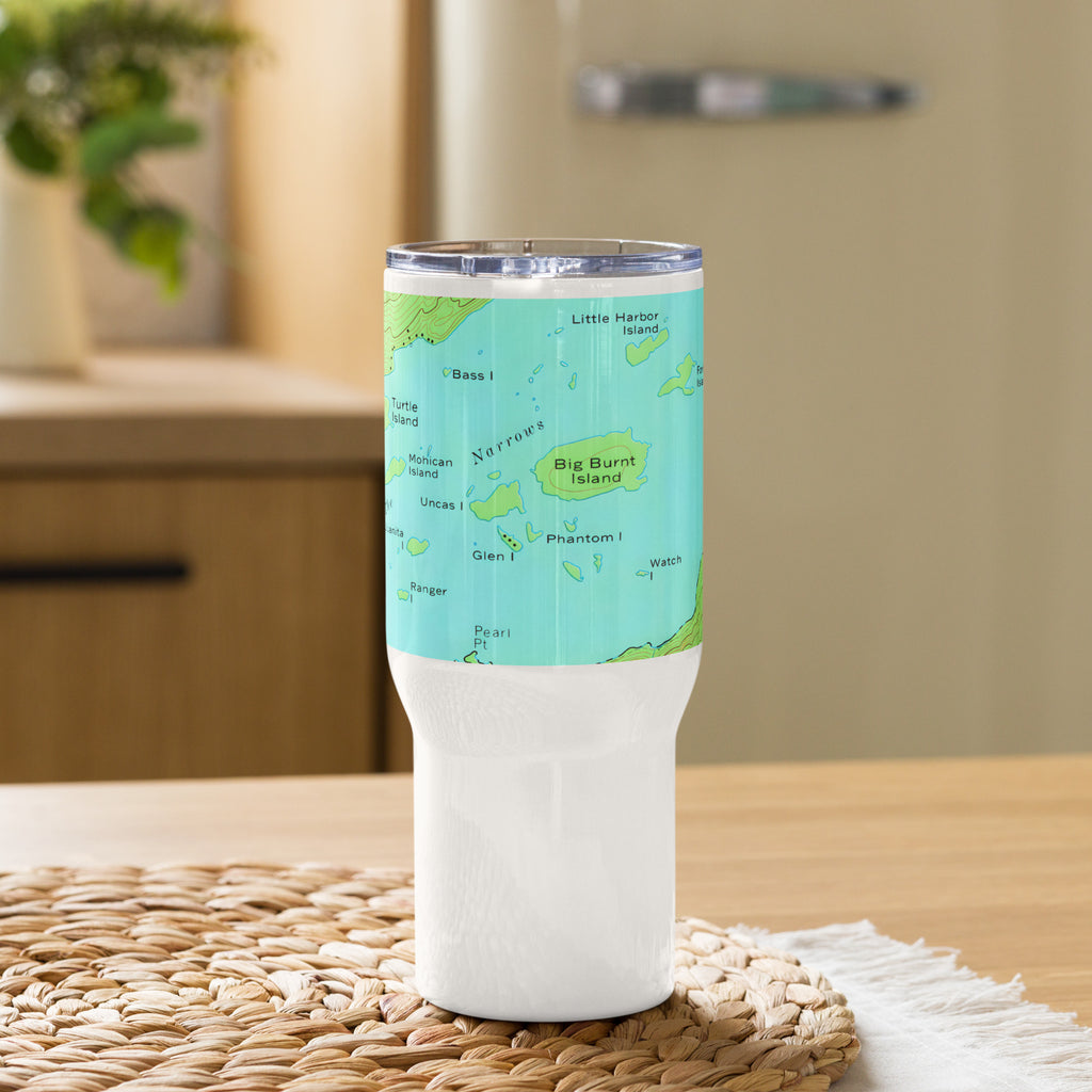 Lake George Vintage Narrows Map Travel Mug
