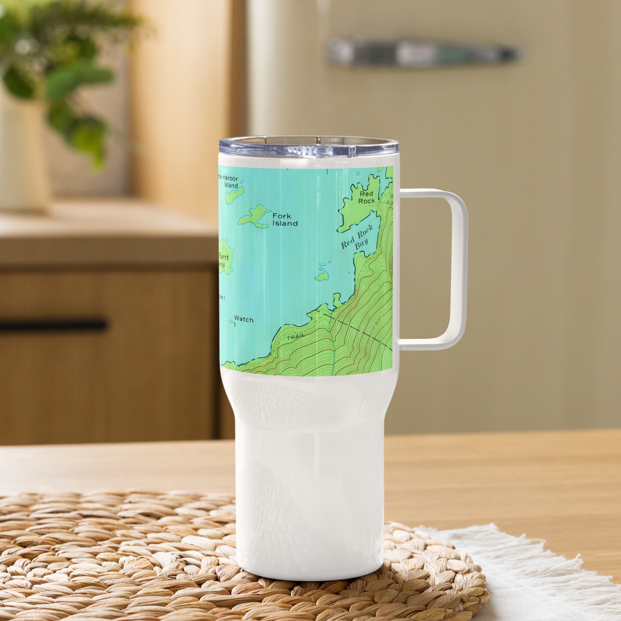 Lake George Vintage Narrows Map Travel Mug