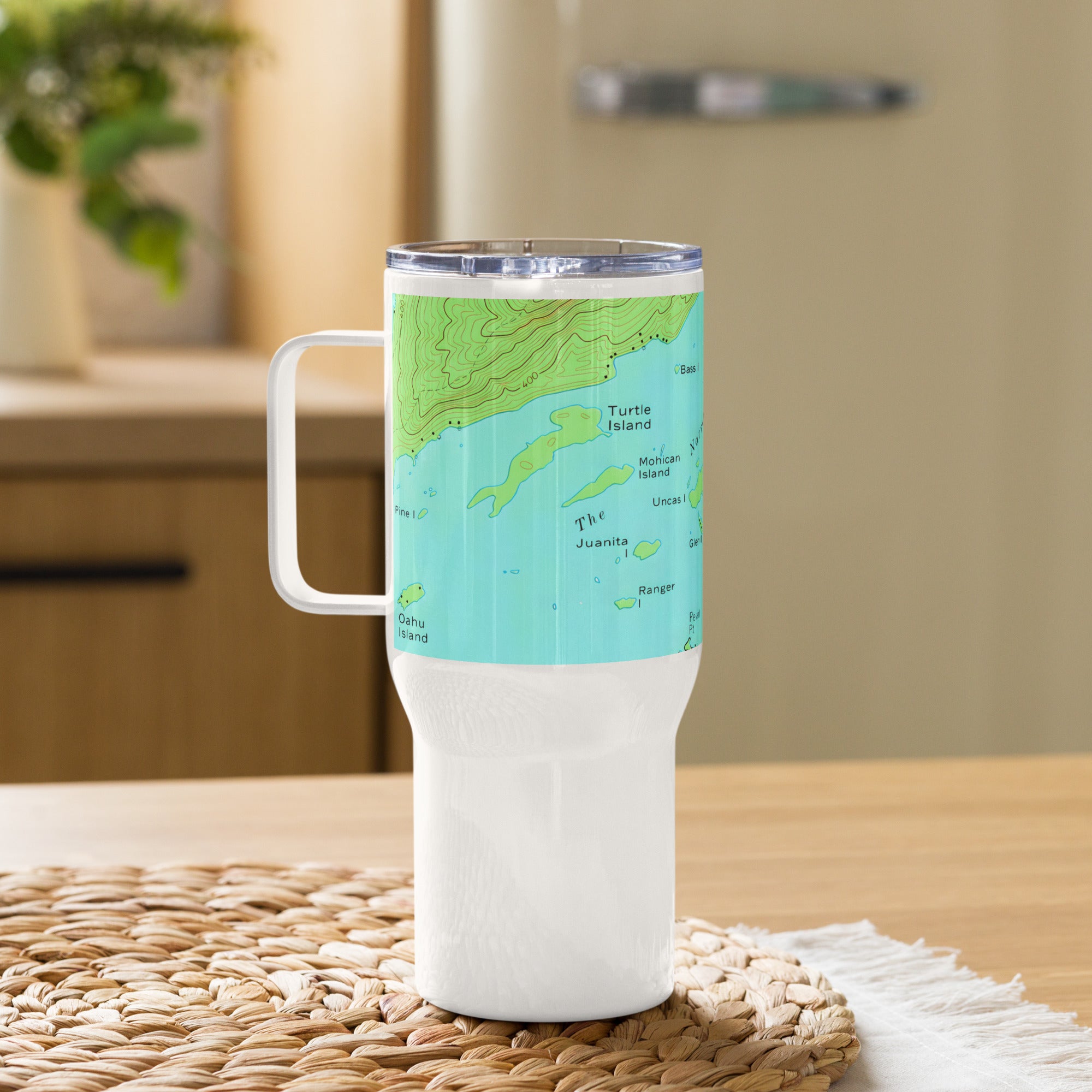 Lake George Vintage Narrows Map Travel Mug