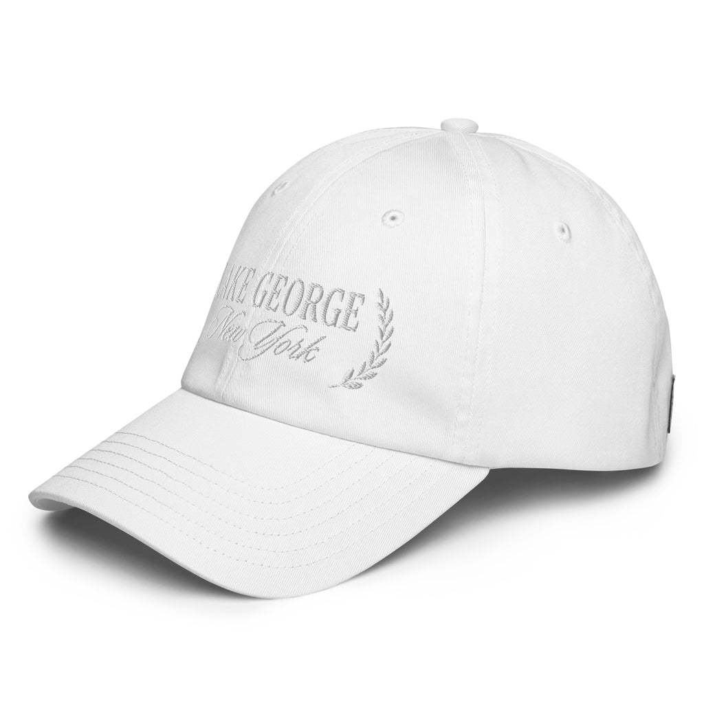 Lake George Dad Hat by Under Armour® – Assembly Point Collection in white