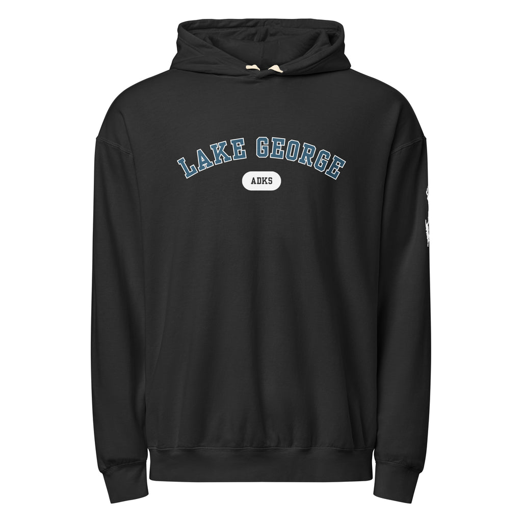 classic lake george souvenir hoodie black front view