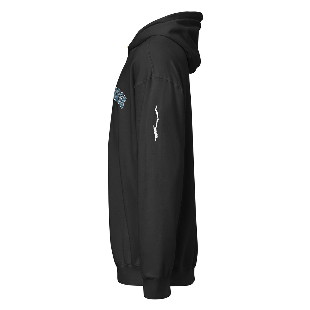 classic lake george souvenir hoodie black side view