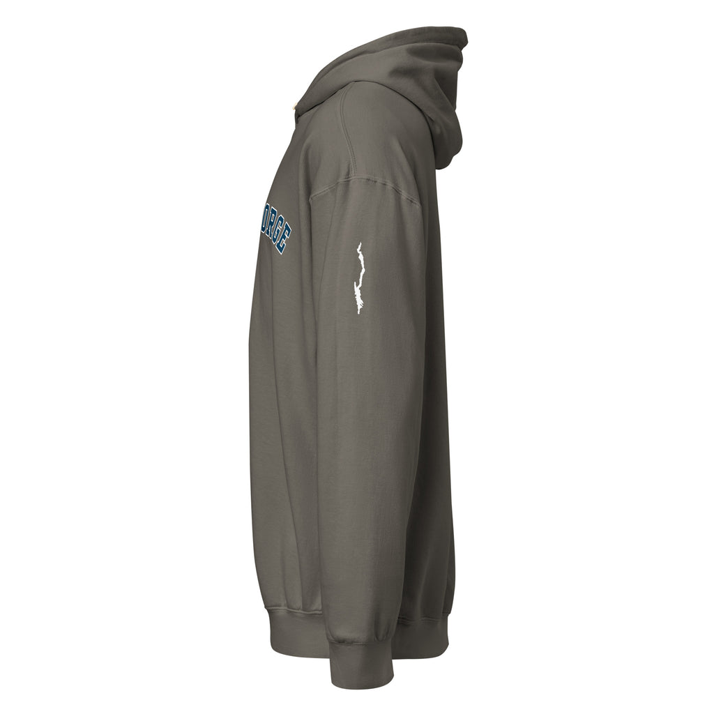 classic lake george souvenir hoodie pepper side view