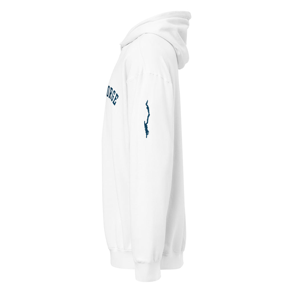classic lake george souvenir hoodie white side view