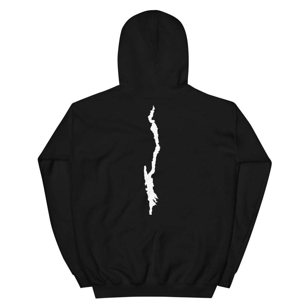Lake George Lifeguard Hoodie Black Back View