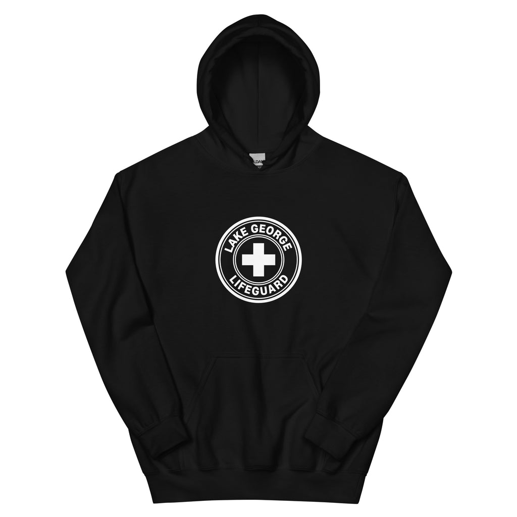 Lake George Lifeguard Hoodie Black Front View