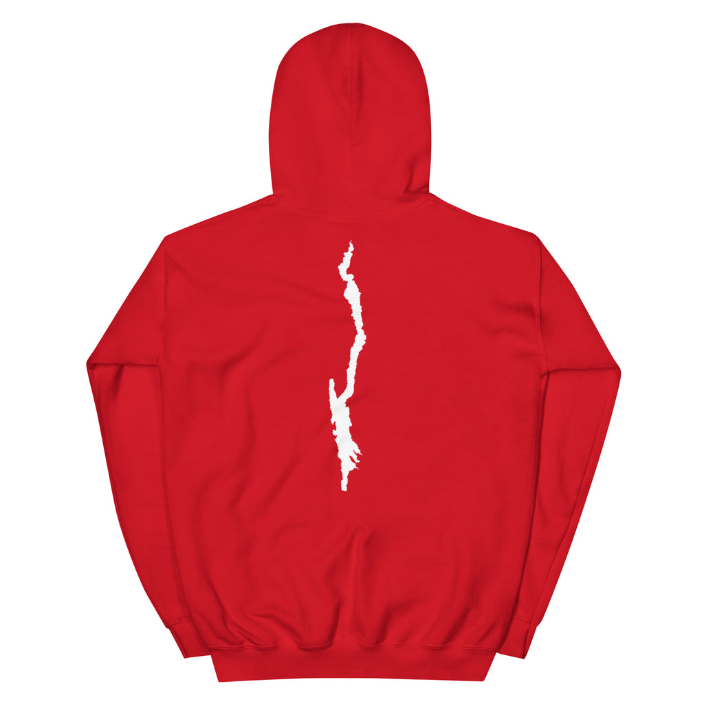 Lake George Lifeguard Hoodie Red Back View