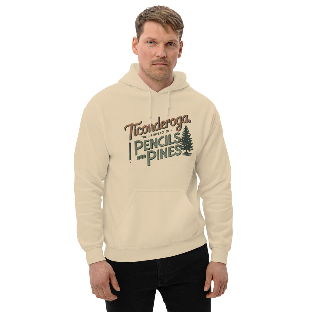 Ticonderoga Hoodie: Birthplace of Pencils and Pines