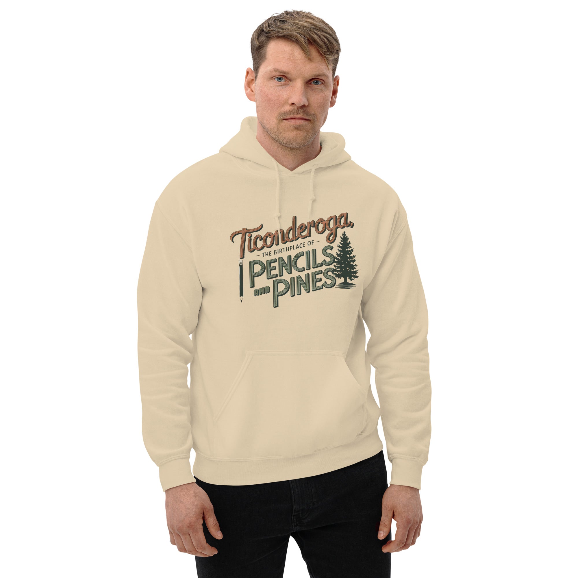 Ticonderoga Hoodie: Birthplace of Pencils and Pines