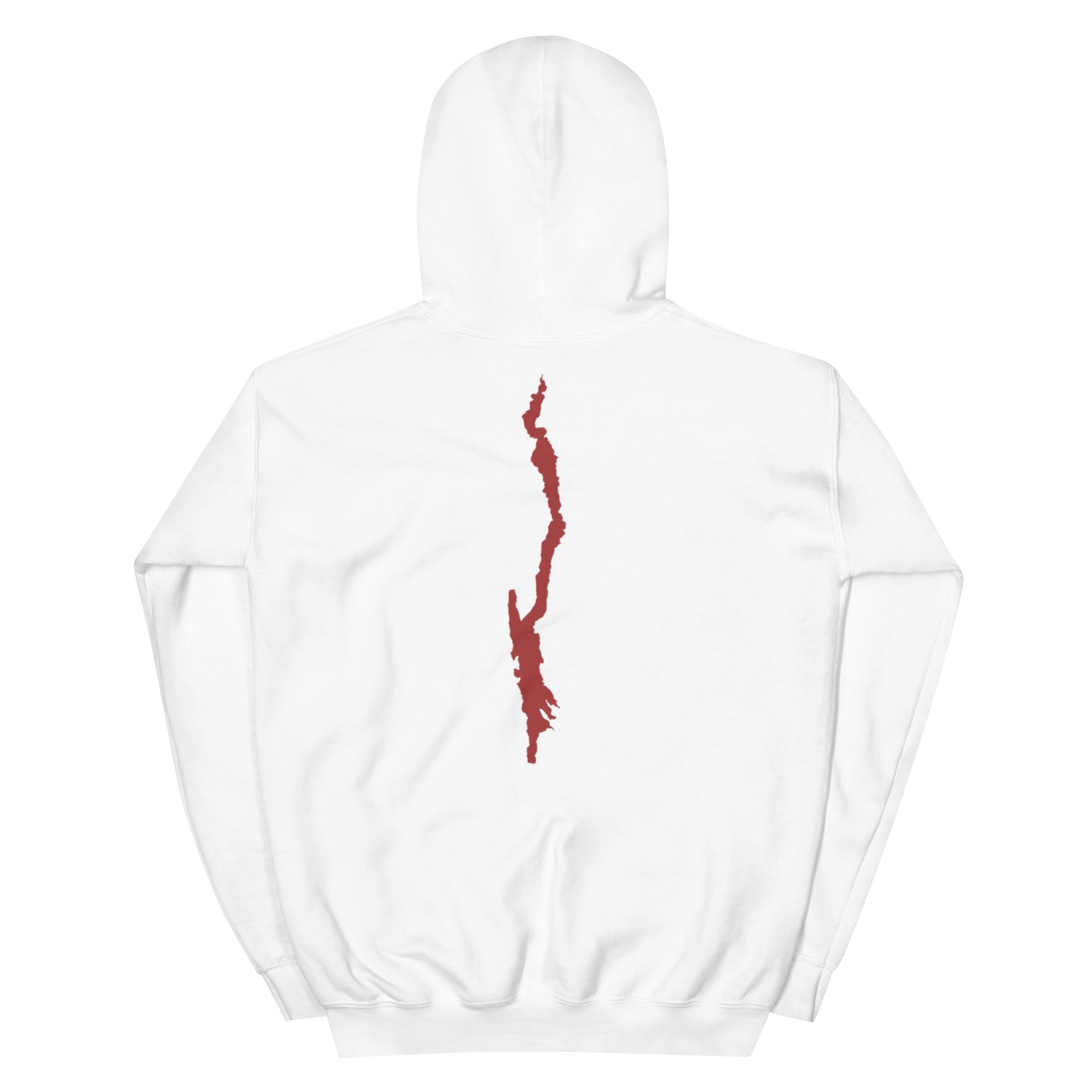 Lake George Lifeguard Hoodie White Back View